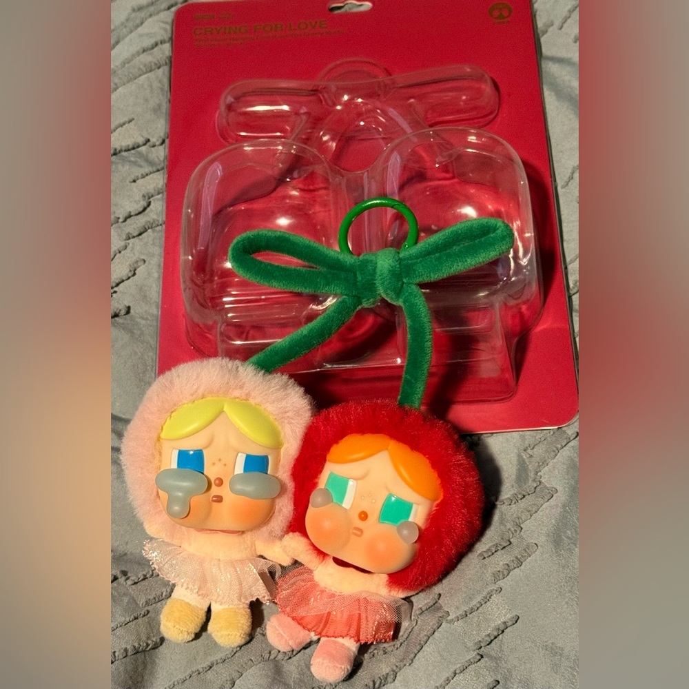 Popmart crybaby plush cherry pendant